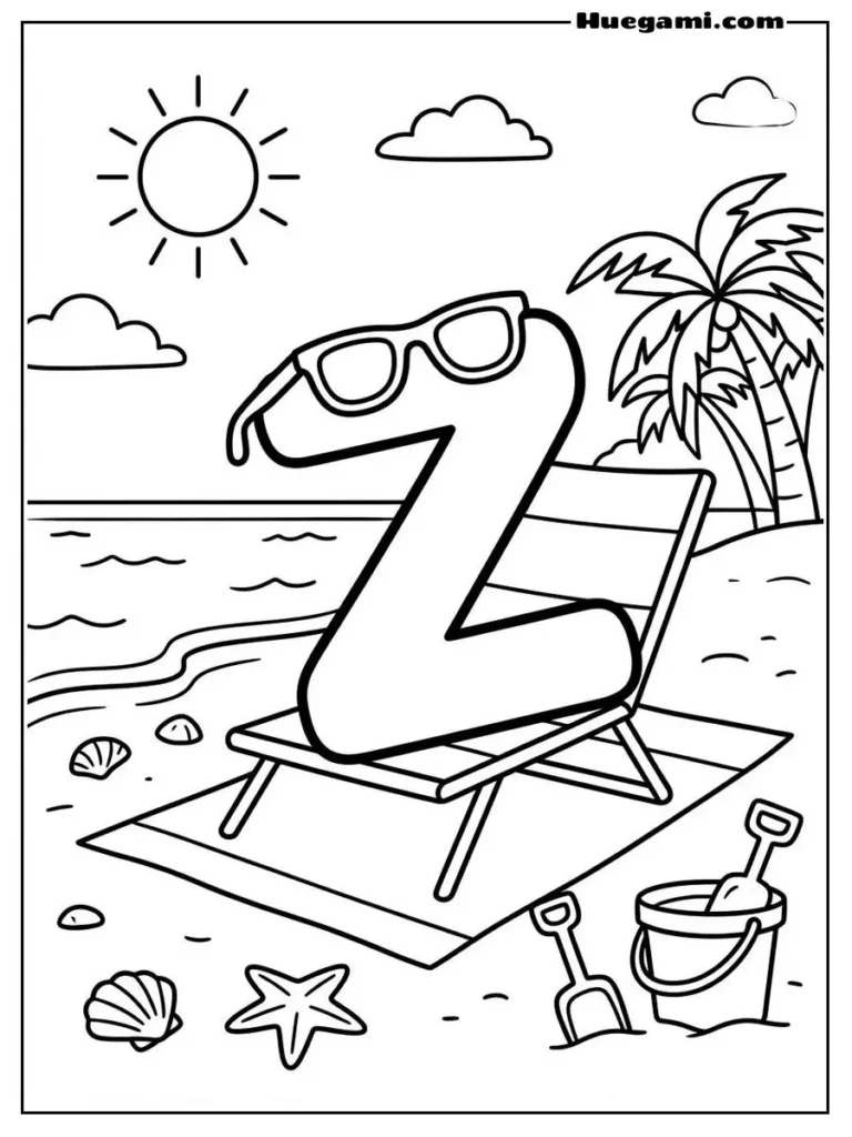 Letter Z At The Beach Illustration