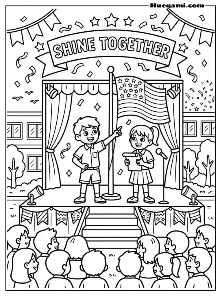 Free Printable Back To School Coloring Sheets for Kids 20 Shine Together Illustration