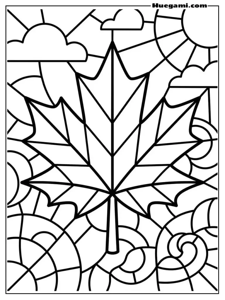 Balloon Bunch With Maple Leaves Illustration