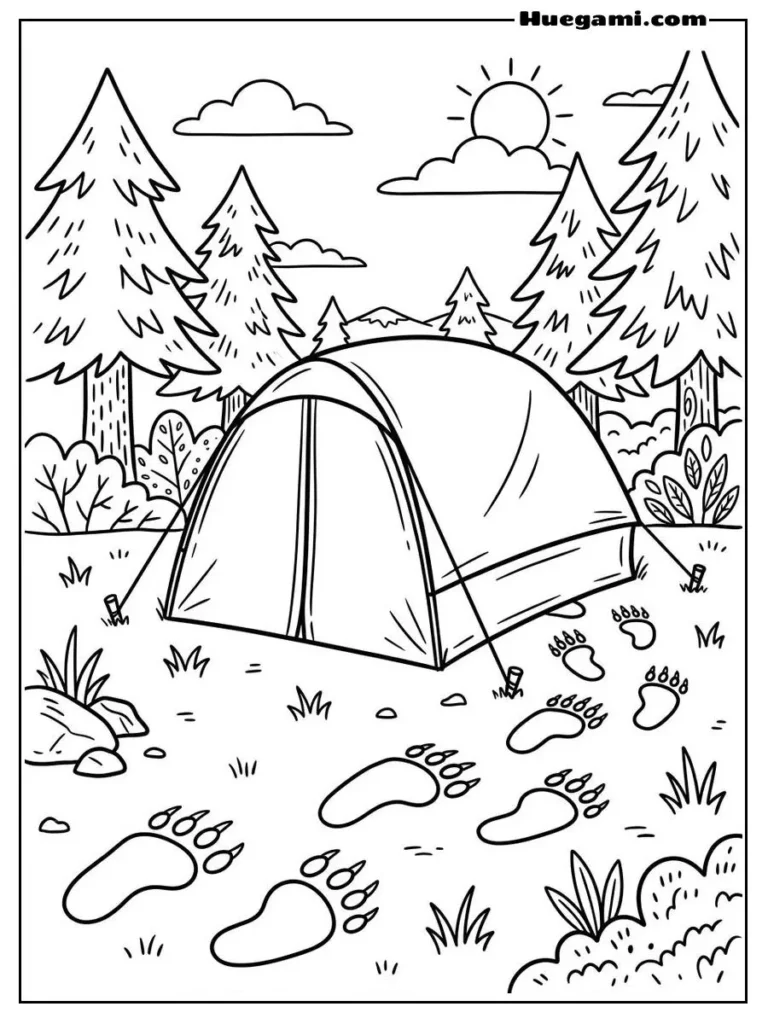 Fun Camping Coloring Sheets to Print for Free 17 Binoculars And Bird Watching Page Artwork