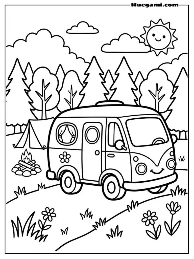 Fun Camping Coloring Sheets to Print for Free 23 Camping Marshmallow Roasting Page Artwork