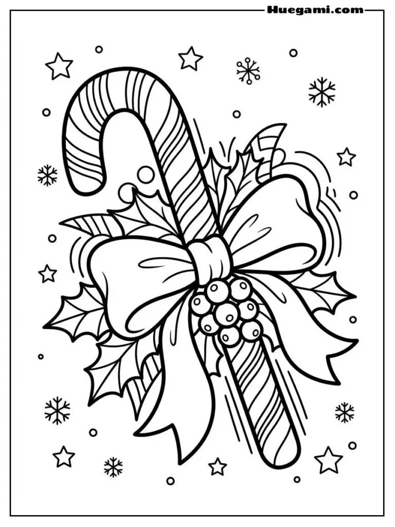 Candy Cane Ribbon Bouquet Illustration