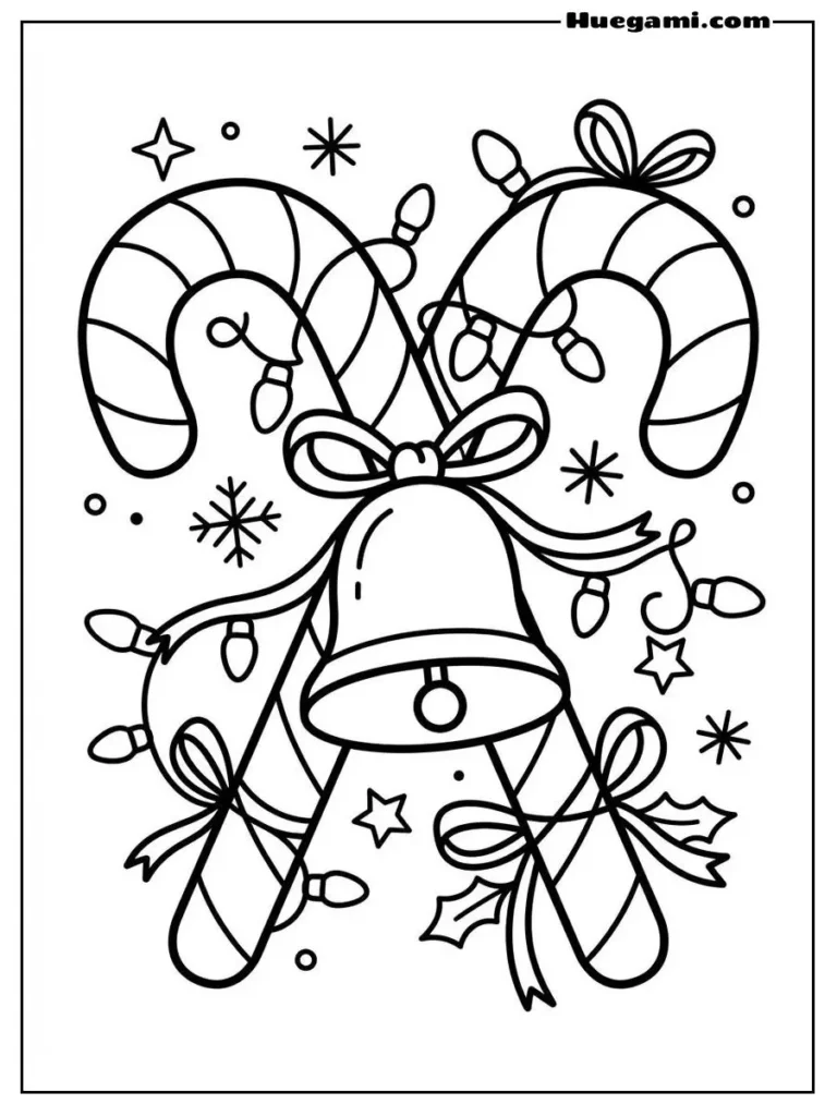 Candy Cane With Ribbon Illustration