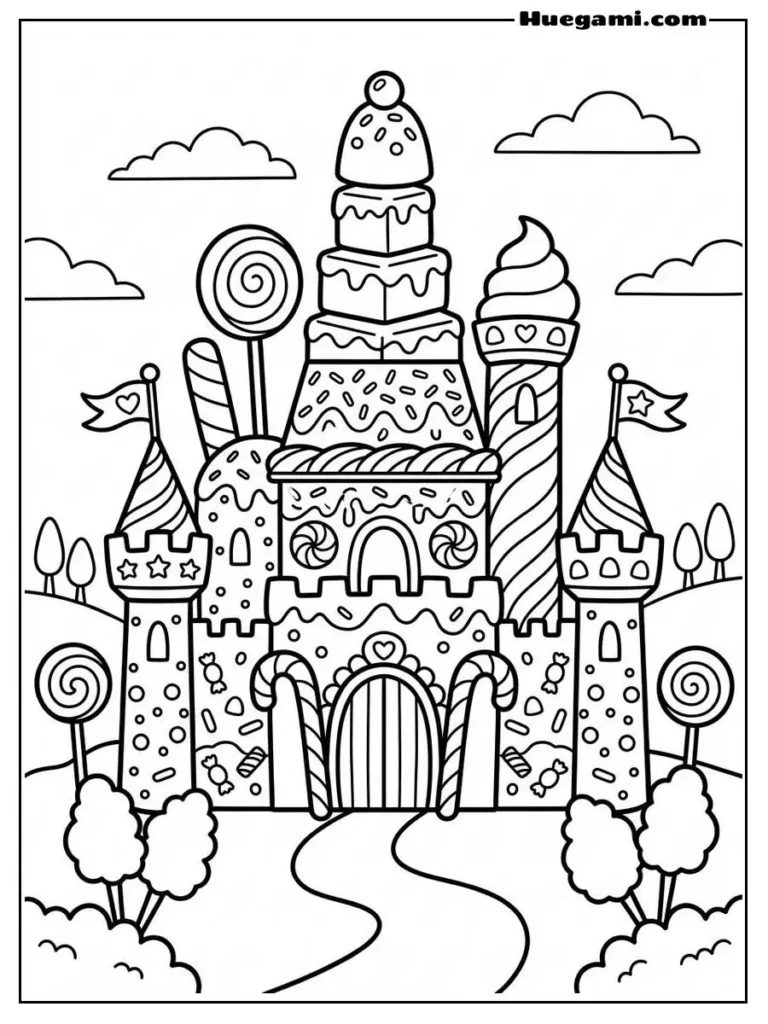Printable Castle Coloring Sheets Kids Will Love 40 Candy Fantasy Castle Illustration