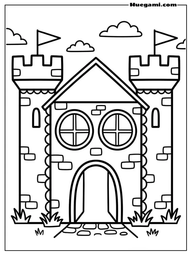 Printable Castle Coloring Sheets Kids Will Love 16 Castle With Two Bold Windows
