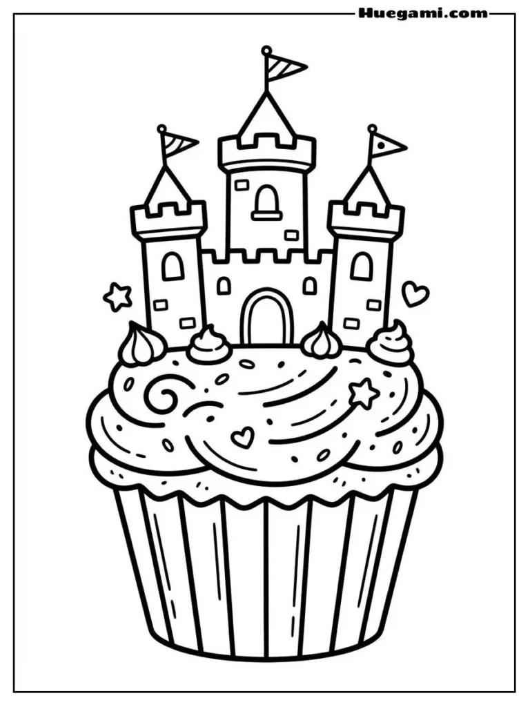 Printable Castle Coloring Sheets Kids Will Love 35 Cupcake Castle Color Page Artwork