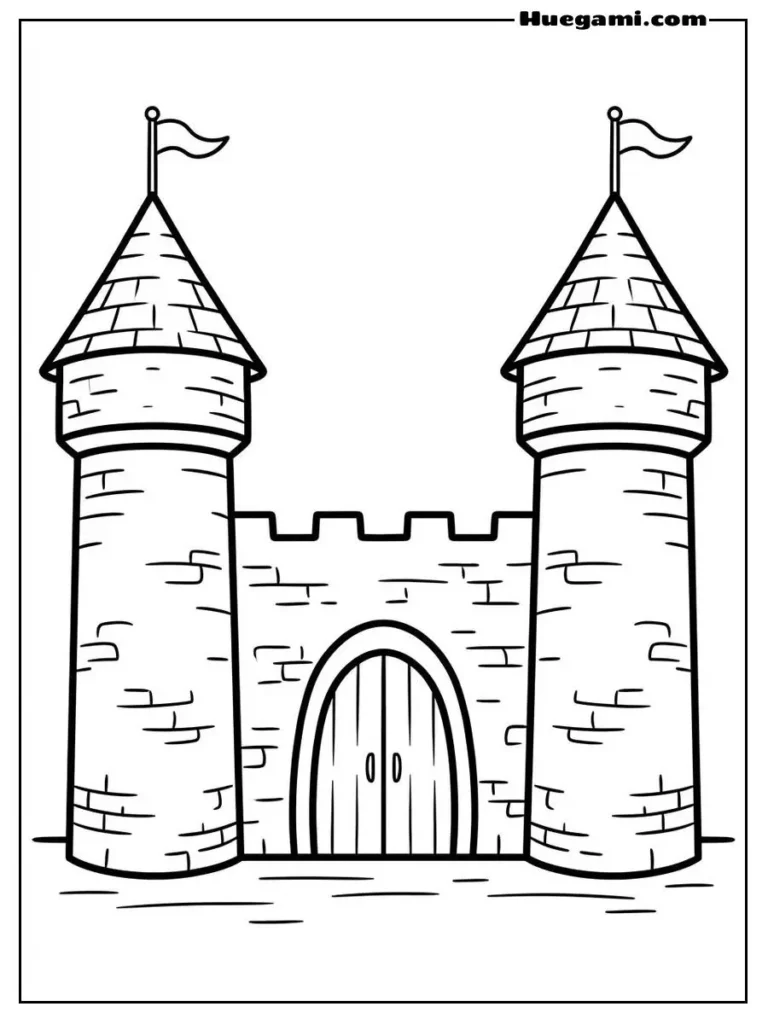 Printable Castle Coloring Sheets Kids Will Love 28 Easy Twin Tower