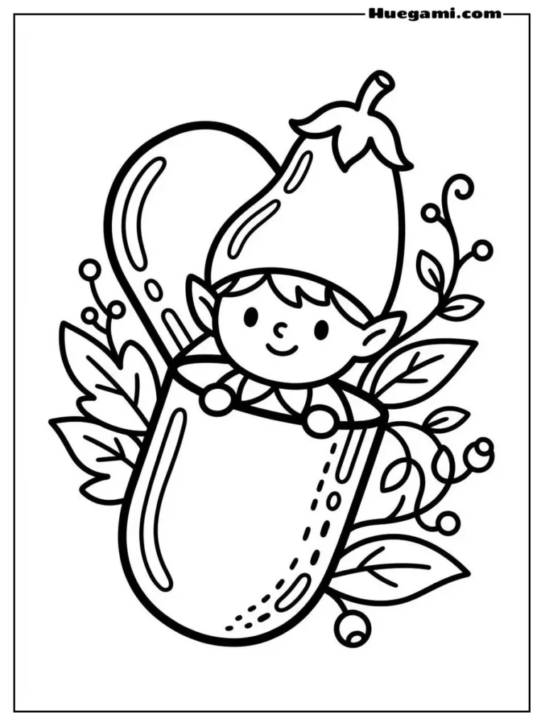 Eggplant Elf Capsule Illustration