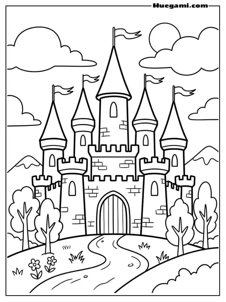 Printable Castle Coloring Sheets Kids Will Love 14 Fantasy Castle With Tall Towers