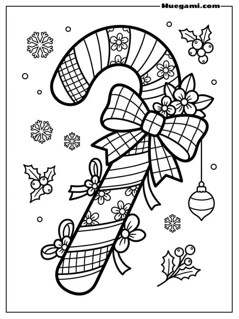 Floral Candy Cane Illustration