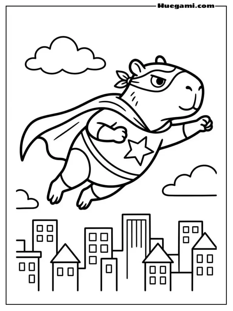 Flying Over Town Superhero