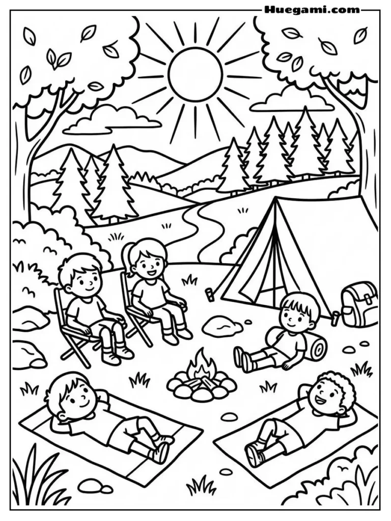 Fun Camping Coloring Sheets to Print for Free 2 Happy Kids