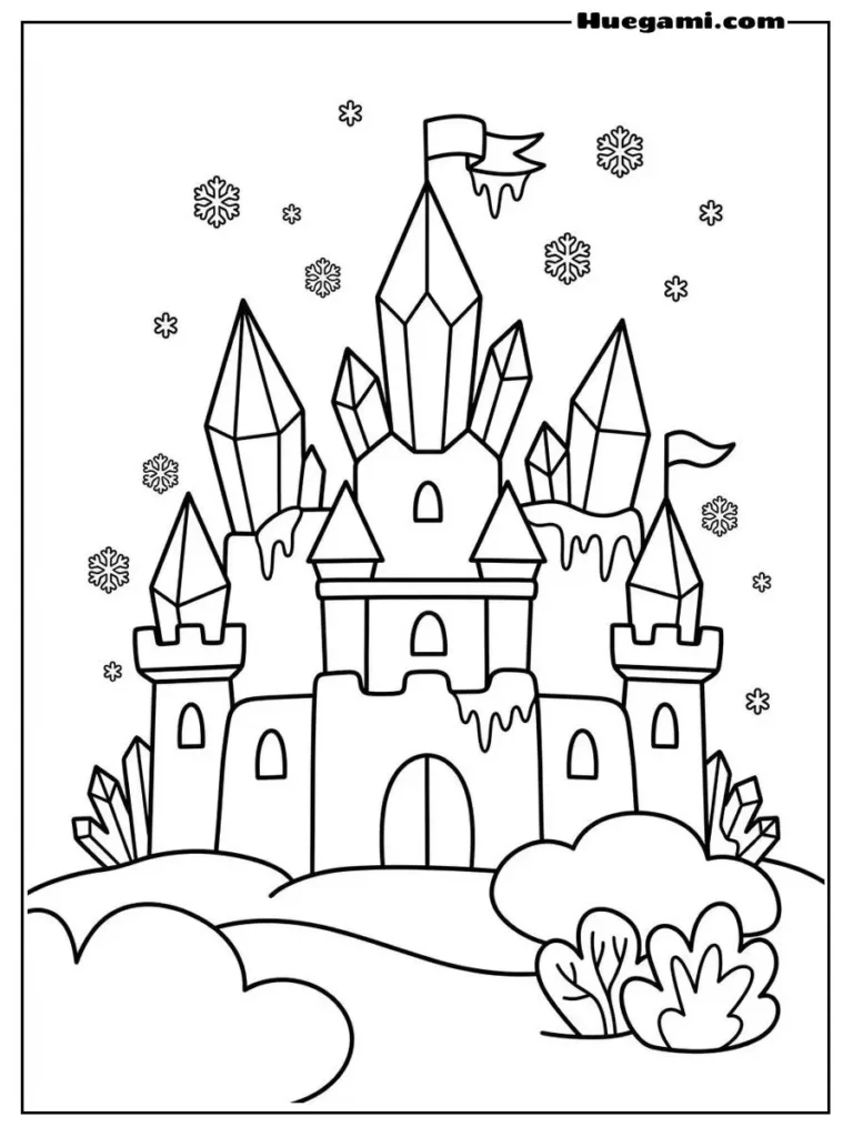 Printable Castle Coloring Sheets Kids Will Love 3 Ice Castle To Color Illustration