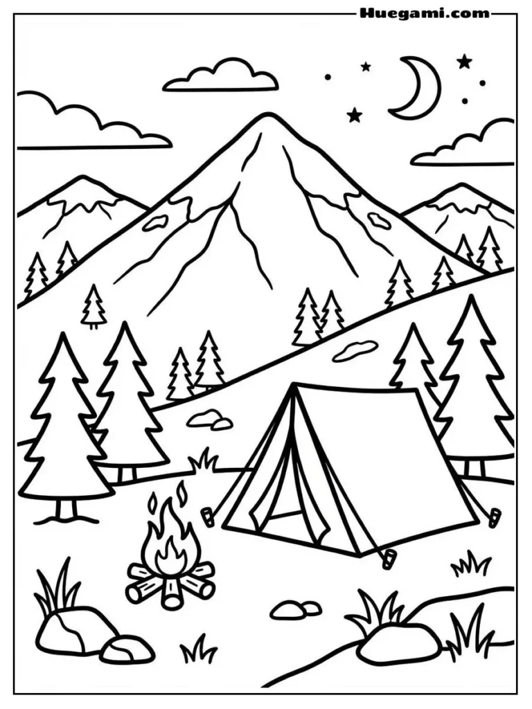 Fun Camping Coloring Sheets to Print for Free 6 Kids Making Trail Signs Page Artwork