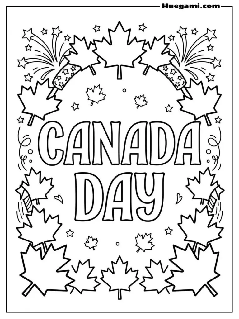 Kids Waving Canadian Flags Illustration