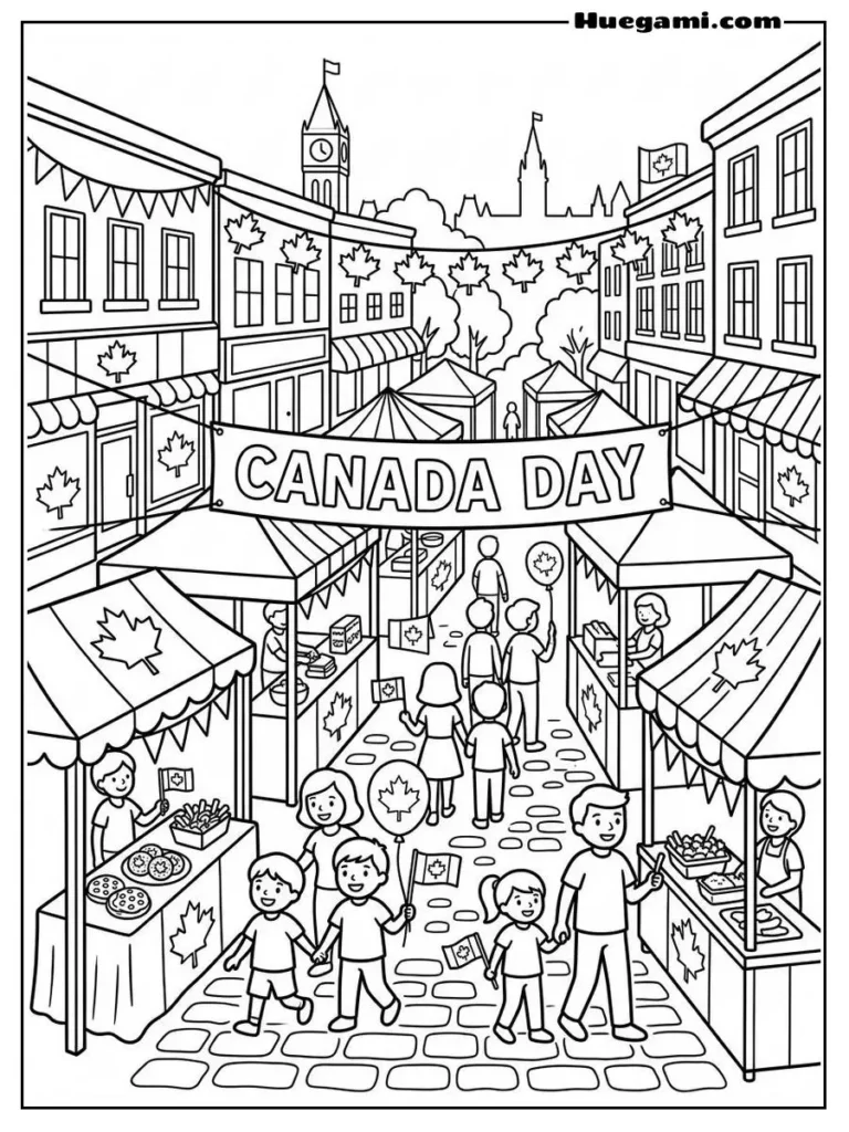 Map Of Canada With Symbols Illustration