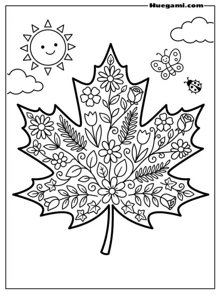 Maple Leaf With Smiley Face Illustration