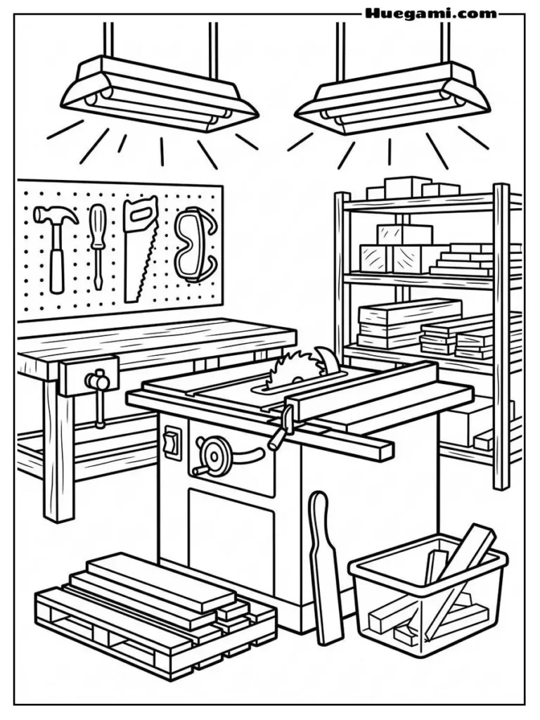 Modern Wood Workshop Setting
