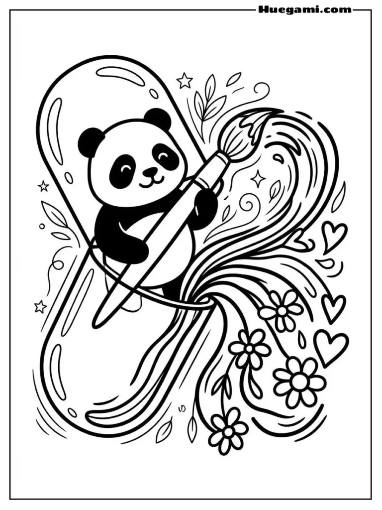 Panda Painter Capsule Illustration