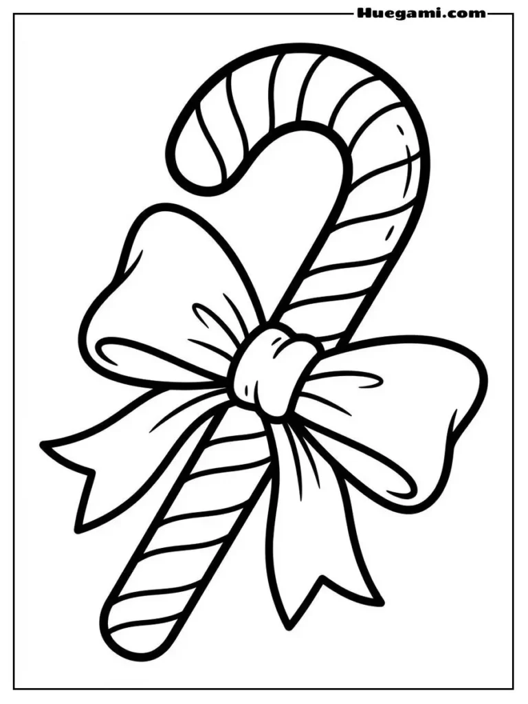 Ribbon Candy Cane Illustration