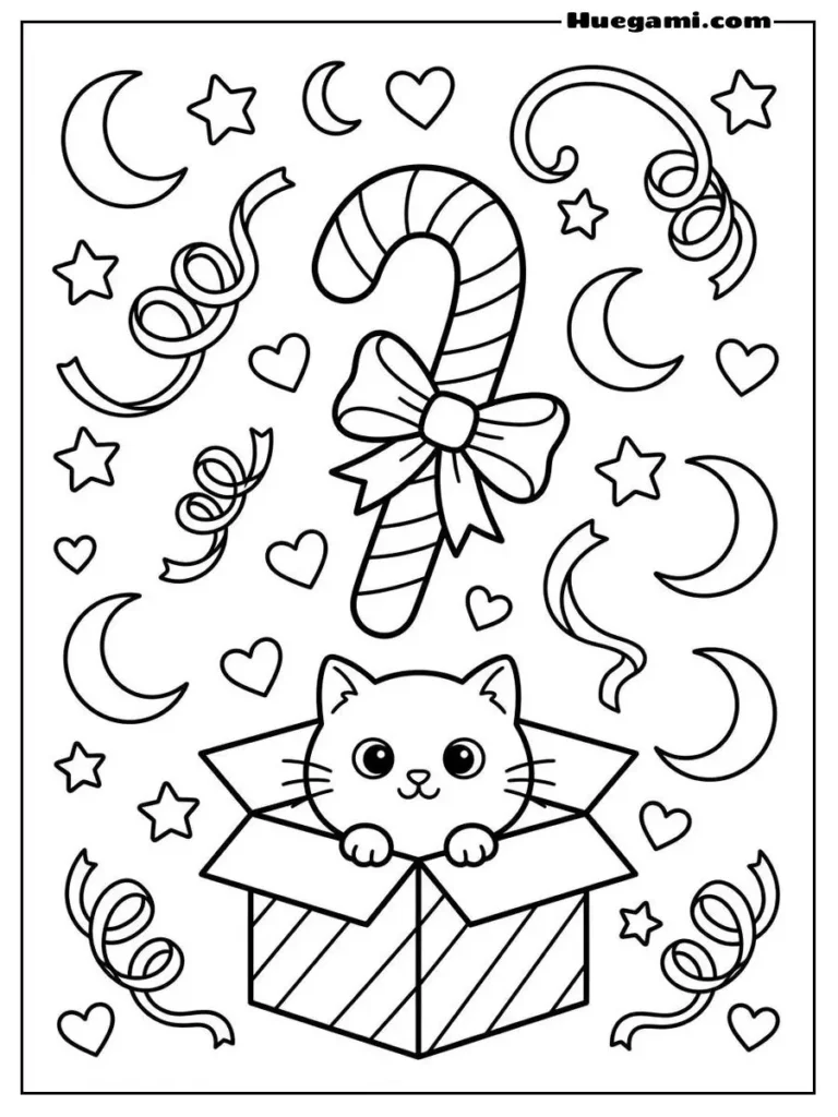 Ribbon Swirl Candy Cane Illustration
