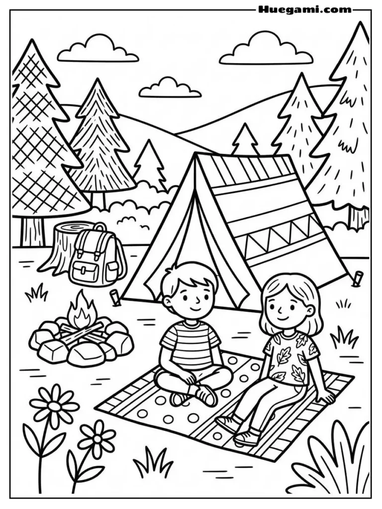 Fun Camping Coloring Sheets to Print for Free 25 S mores Party Illustration