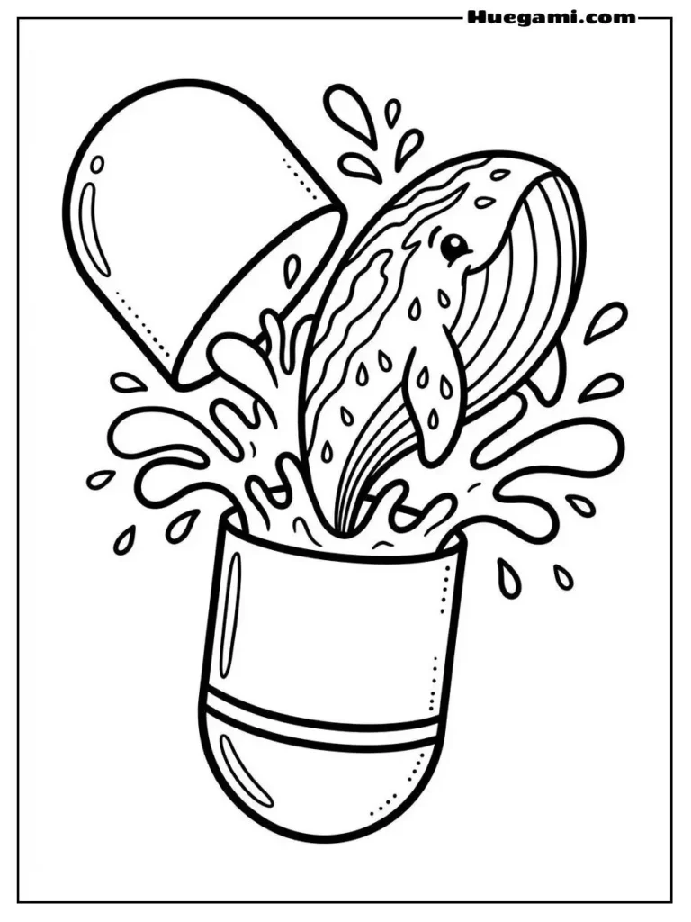 Watermelon Whale Capsule Illustration