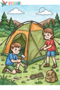 Fun Camping Coloring Sheets to Print for Free 1 camping coloring sheets featured image