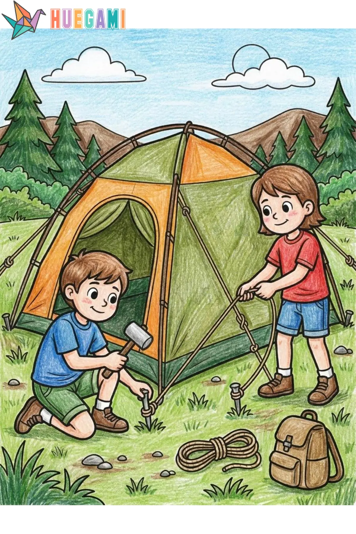 camping coloring sheets featured image