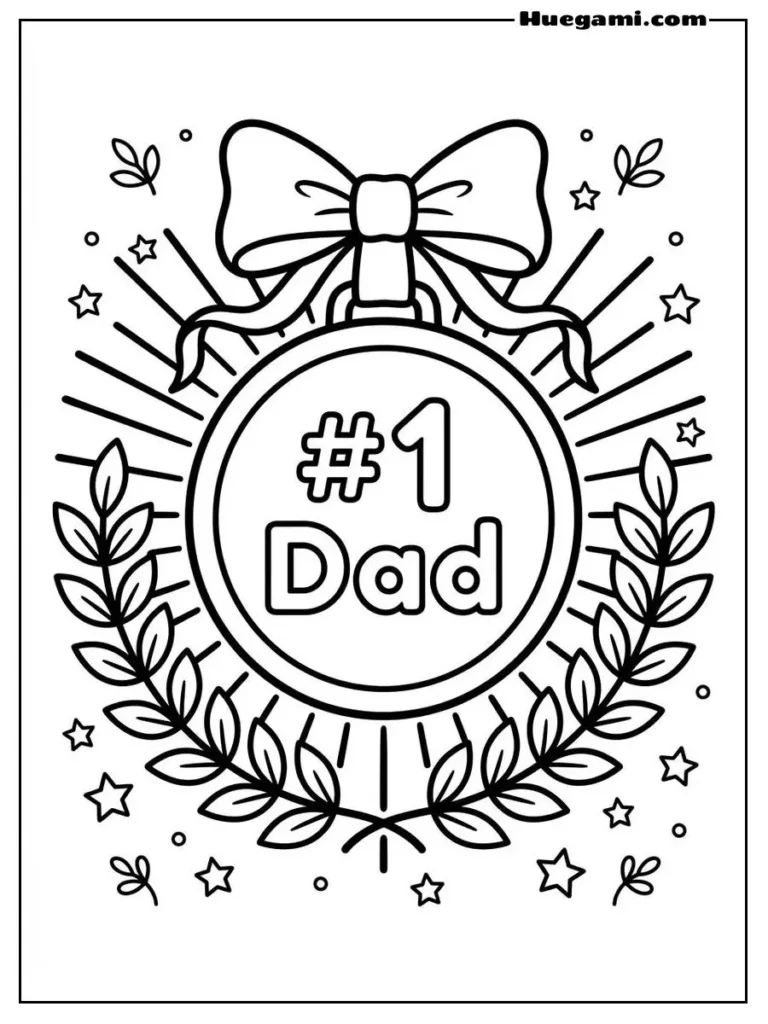 1 Dad Medal Award Illustration