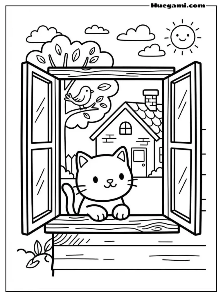 A Cat Looking Out