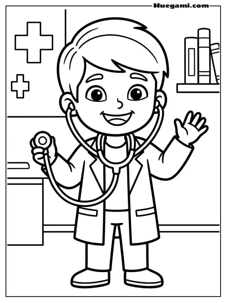 A Little Boy Wearing A Doctor S Coat