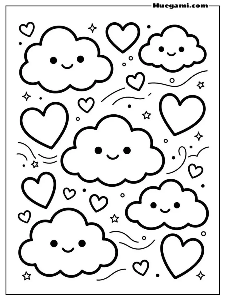 Free Printable Cloud Coloring Sheets for Kids 28 Adorable Cloud And Heart