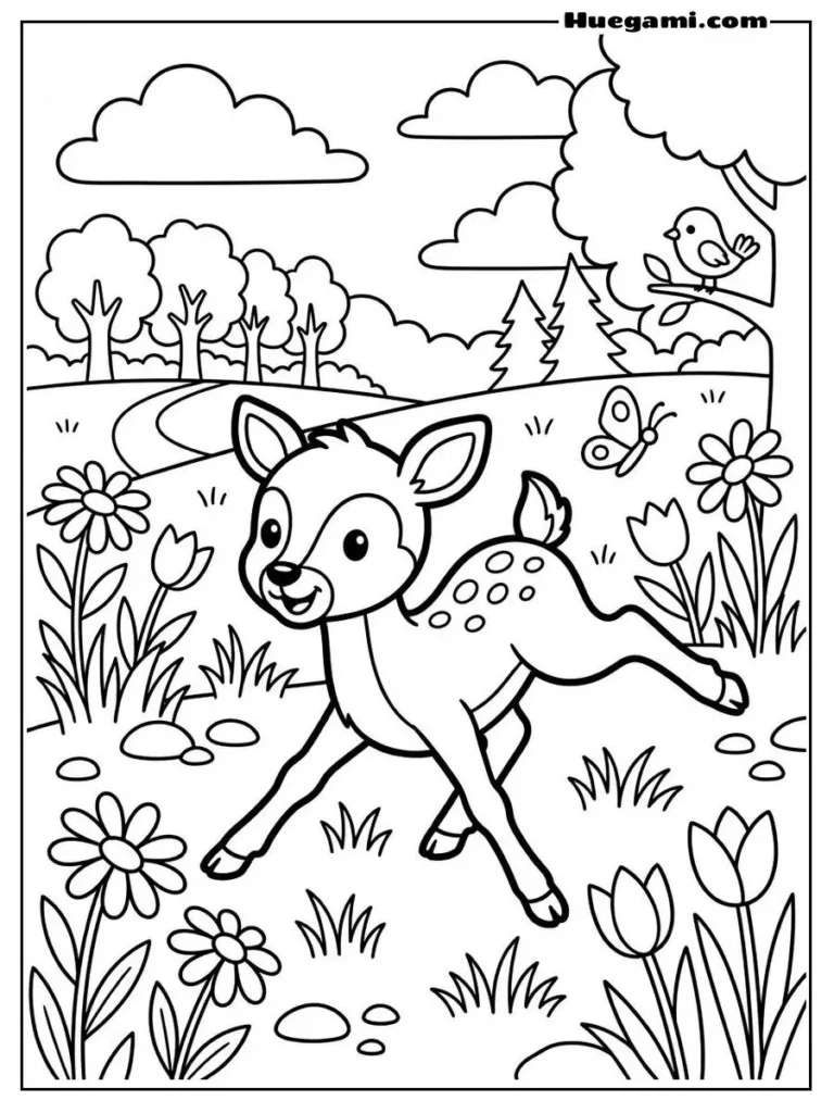 Free Printable Deer Coloring Sheets for Kids 9 Adorable Deer Splitting Its Leg