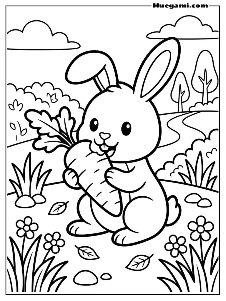 Adorable Rabbit Eating