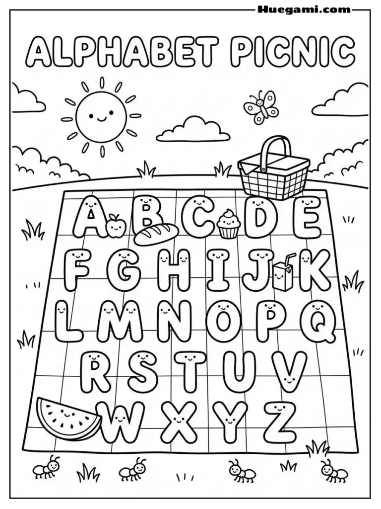 Alphabet Picnic Illustration
