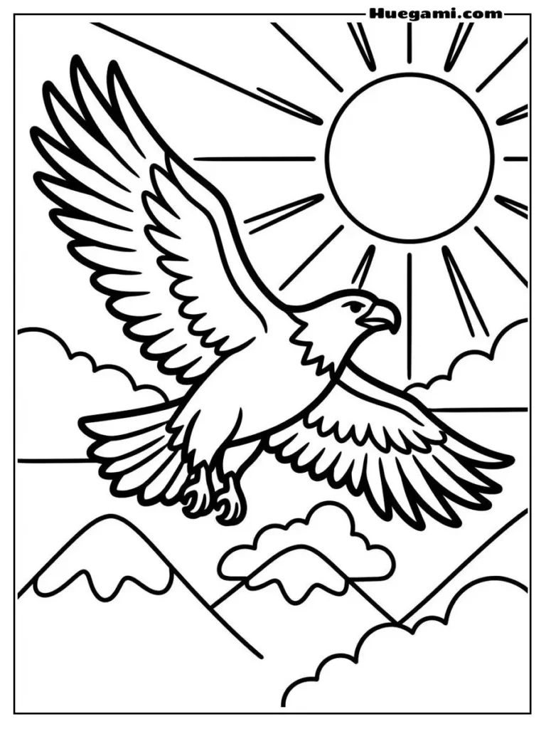 Free Printable Eagle Coloring Sheets for Kids 9 Ascending Eagle Under The Sun