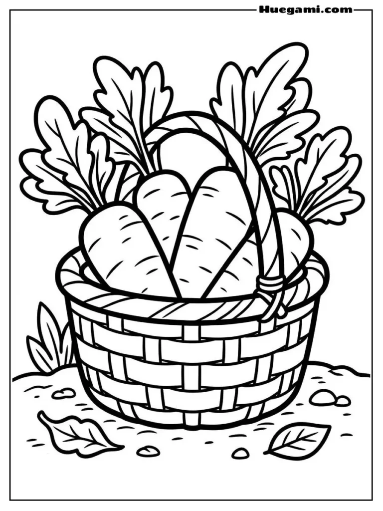 Basket Of Fresh Carrots Illustration
