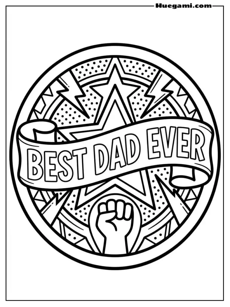 Best Dad Ever Shield Illustration