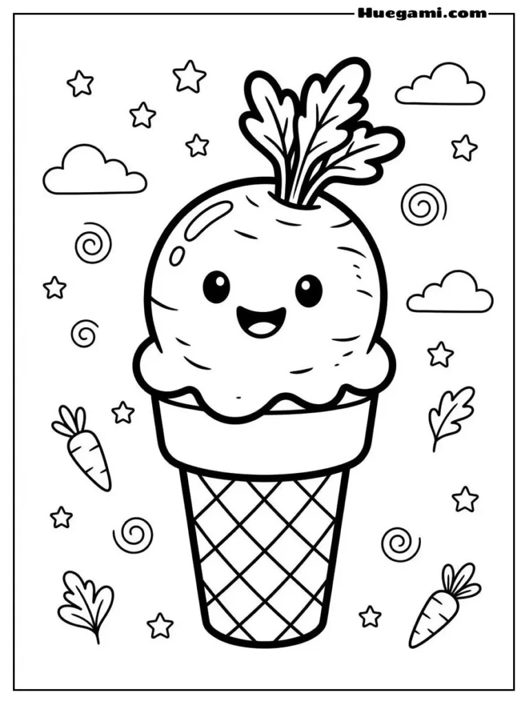 Carrot Ice Cream Illustration