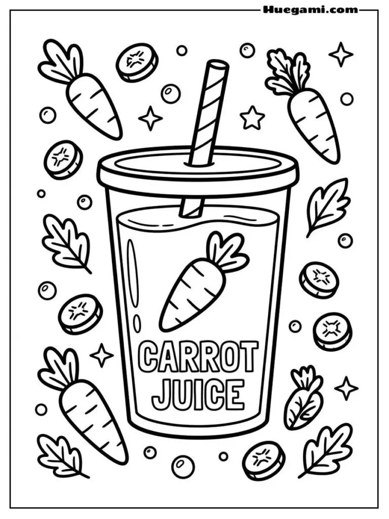Carrot Juice Cup Illustration