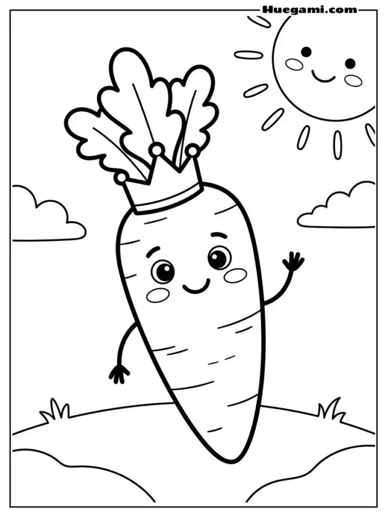 Carrot Wearing A Crown Illustration