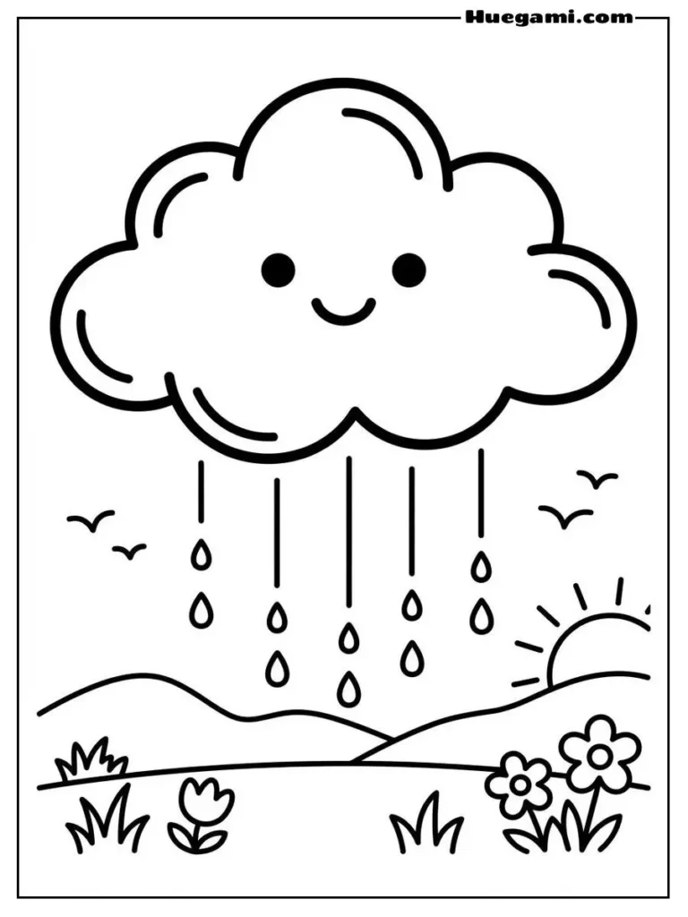 Free Printable Cloud Coloring Sheets for Kids 24 Cloud Bedtime Setting