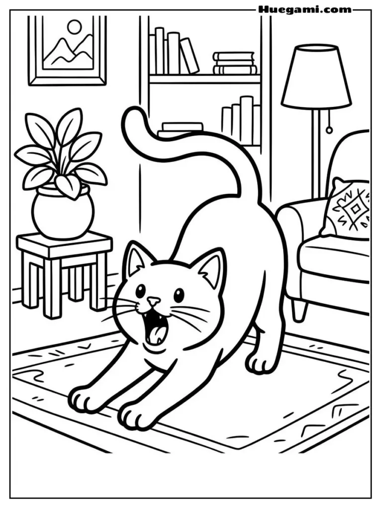 Cute Cat Stretching