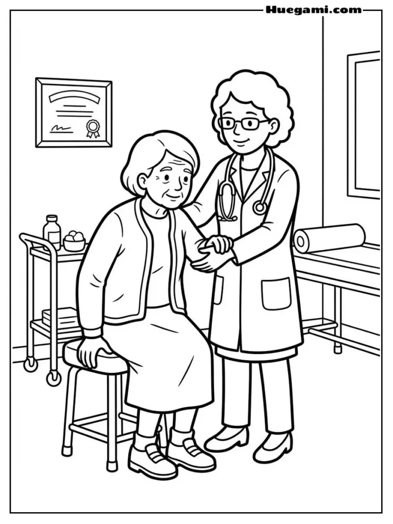 Doctor Helping Patient Illustration