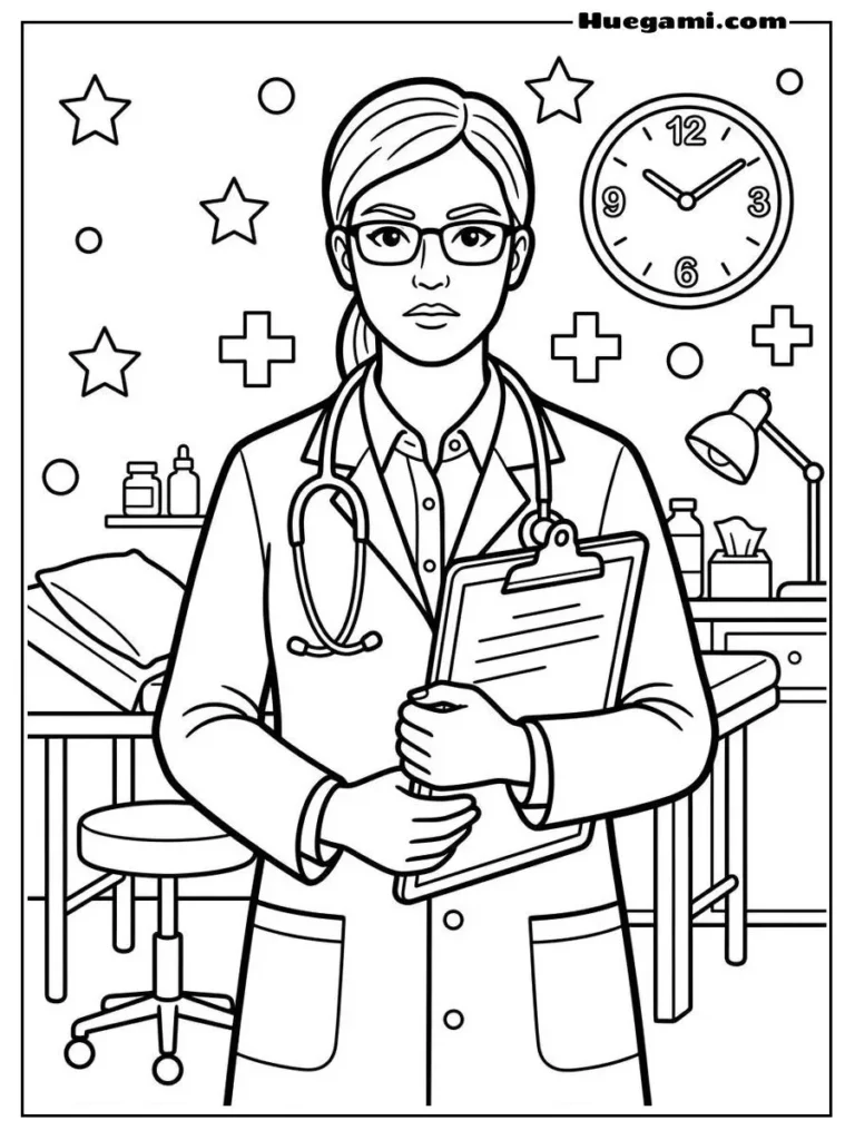 Doctor Holding Clipboard Illustration