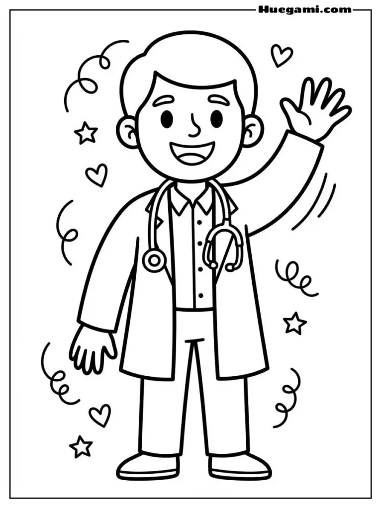 Doctor Waving Hello Illustration