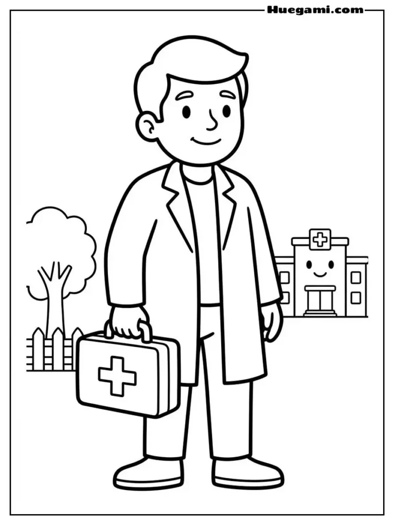 Doctor With First Aid Kit Illustration