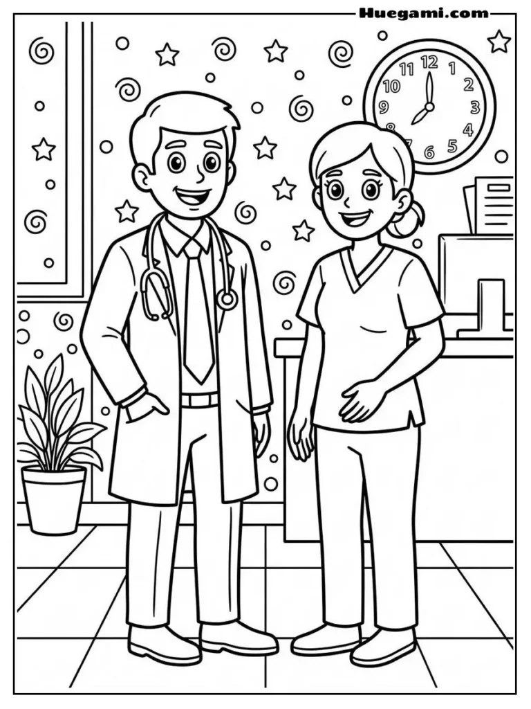 Doctor With Nurse Illustration