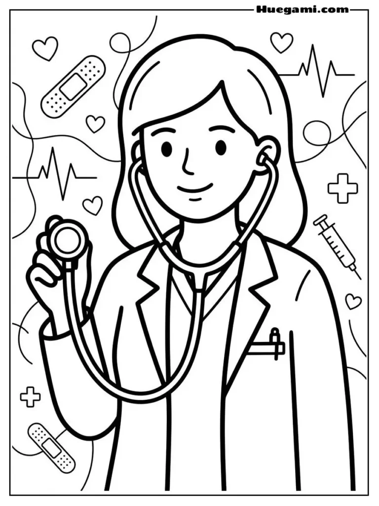 Doctor With Stethoscope Illustration